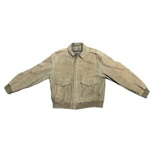 Vintage Global Identity G-III Leather Bomber Jacket Brown Men’s M Distressed